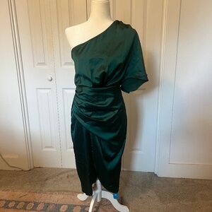 CUPSHE One shoulder satin dress